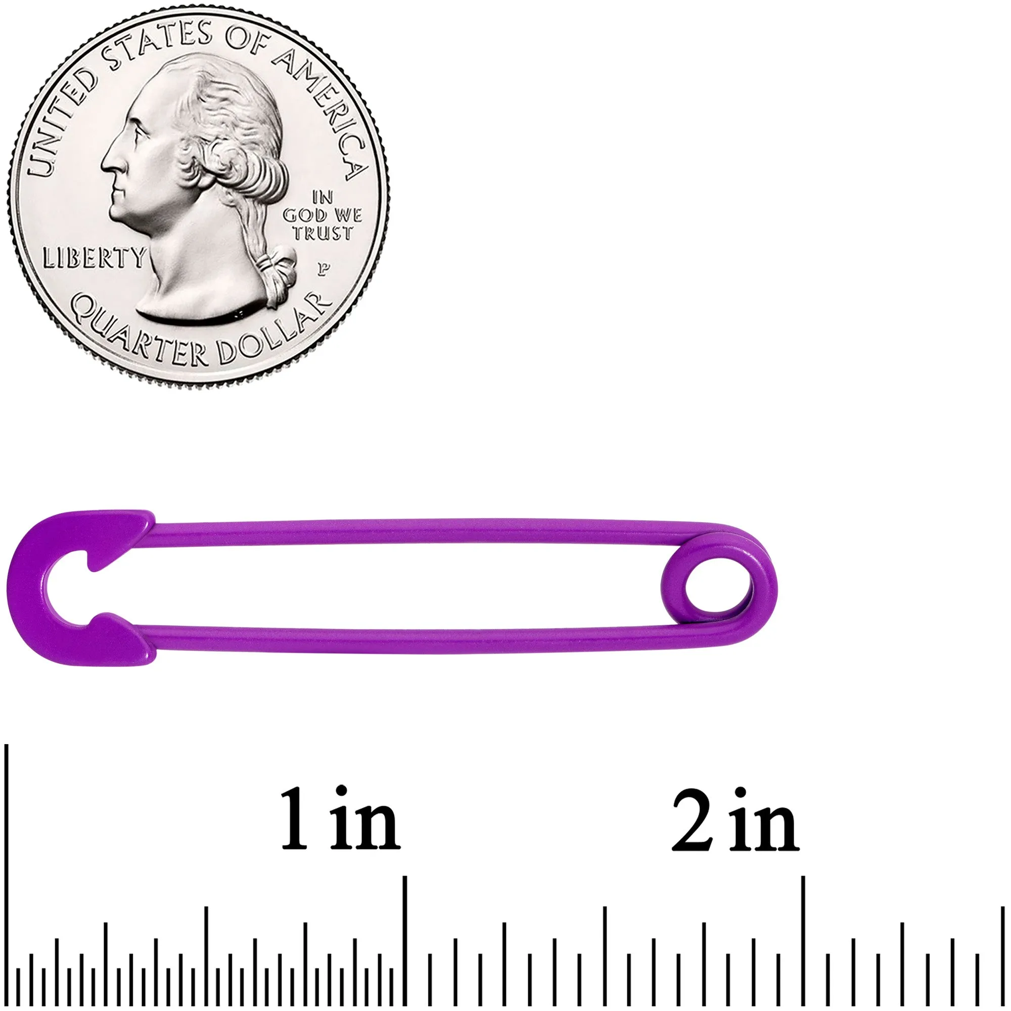 14 Gauge Purple Matte Punk Rock Safety Pin Industrial Barbell 38mm