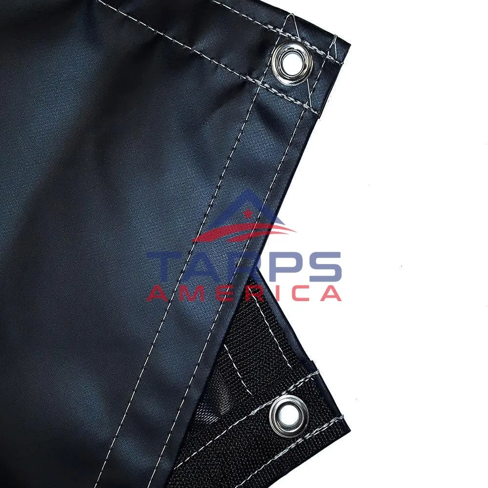 22 oz Extra Heavy Duty Black Coated Vinyl Tarp by AtlasShield Pro