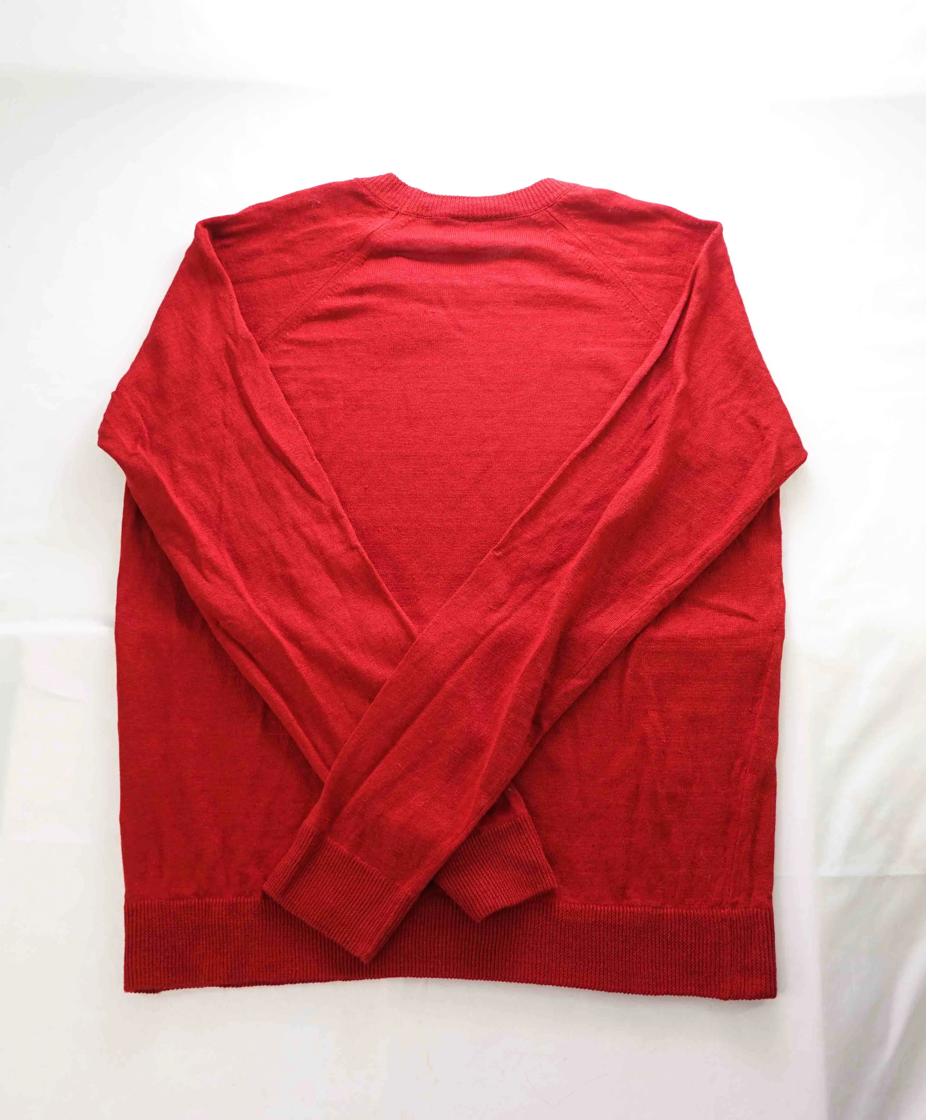 $395 ELEVENTY - Red Crewneck Premium Pure Wool Sweater - M