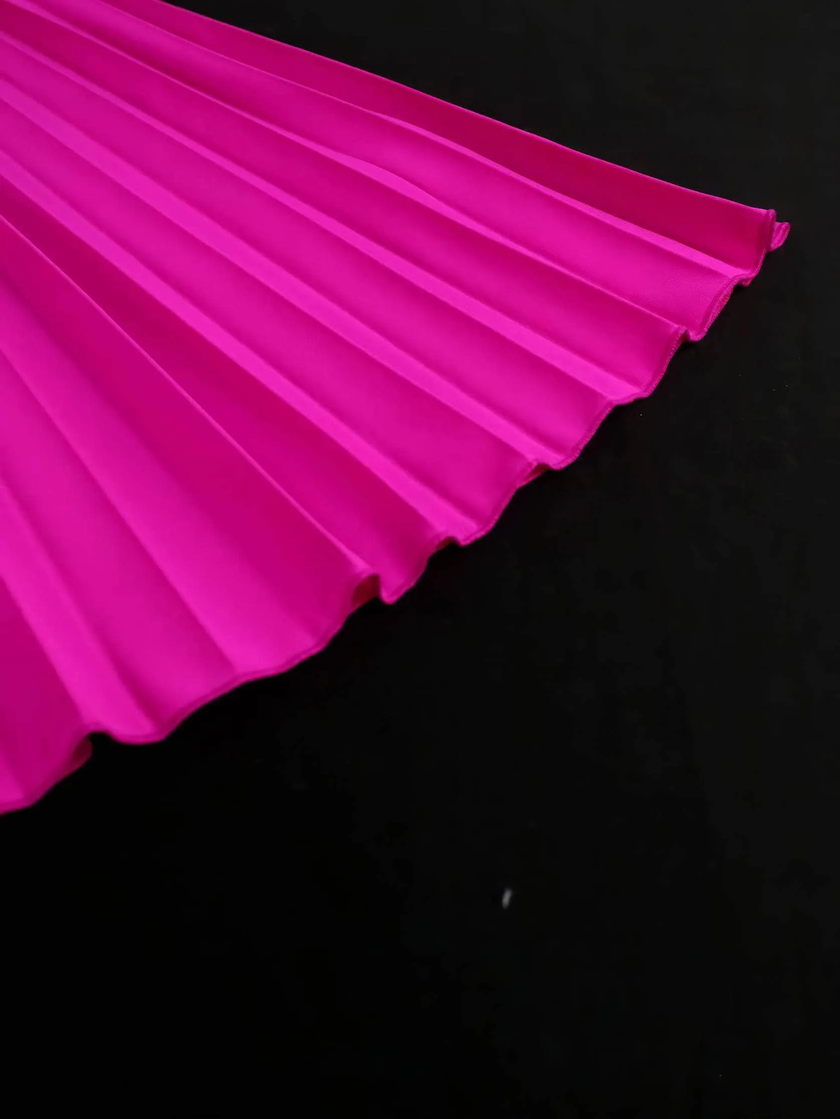Asymmetrical Ruffle Trim Pleated Hem Dress