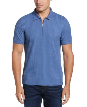 Big & Tall Quarter Zip Ribbed Polo