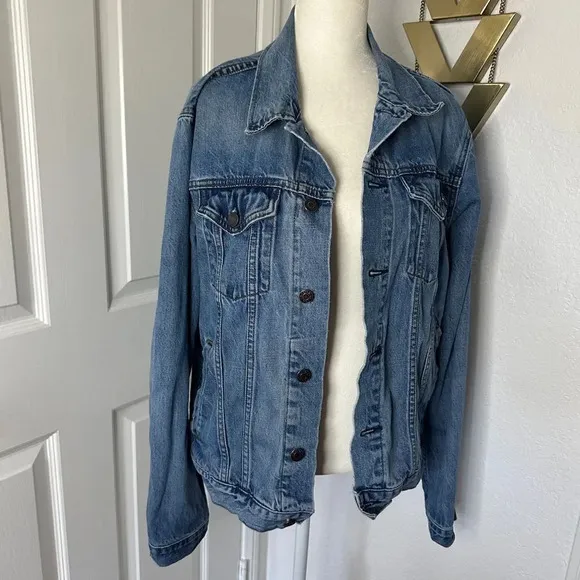 Gap Icon Denim Jean Jacket Medium Indigo Wash