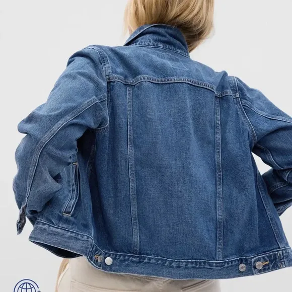 Gap Icon Denim Jean Jacket Medium Indigo Wash