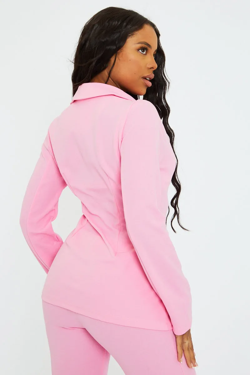 Light Pink Tailored Blazer - Casey