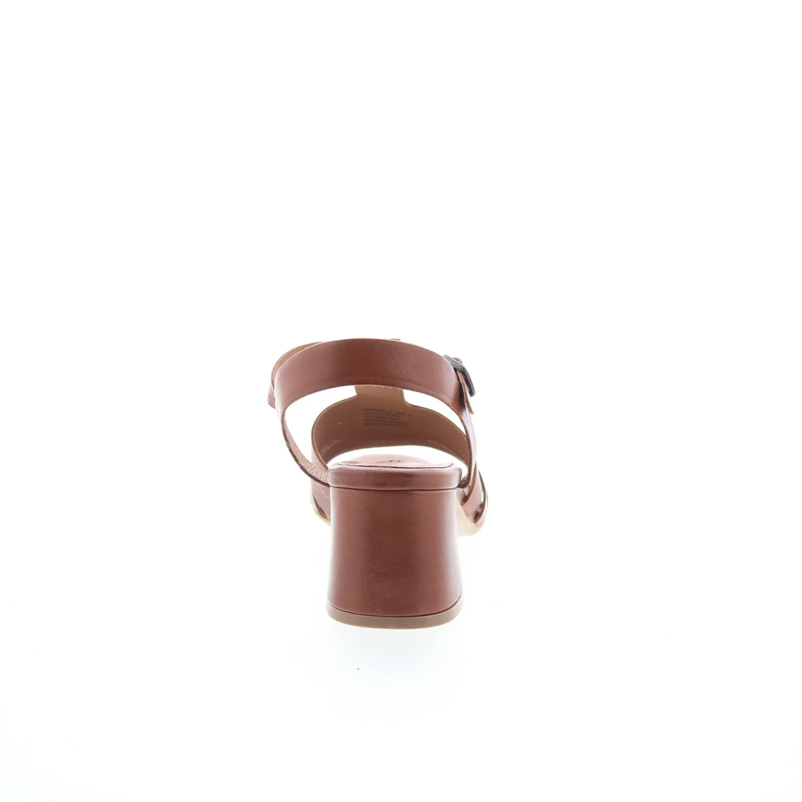 Miz Mooz Boardwalk Womens Brown Leather Hook & Loop Heeled Sandals Shoes