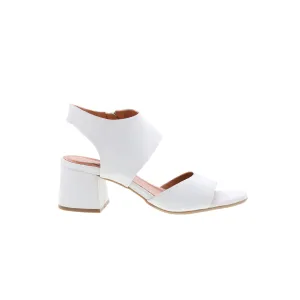 Miz Mooz Bonnette Womens White Leather Zipper Heeled Sandals Shoes
