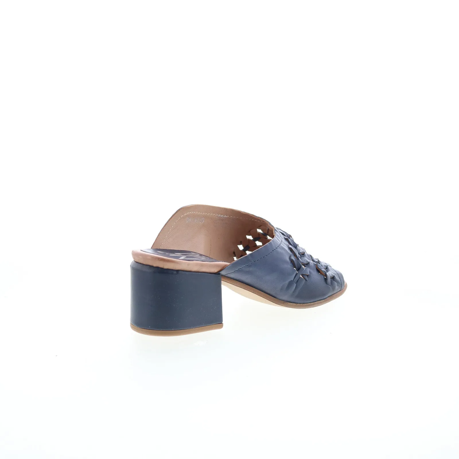Miz Mooz Briar Womens Blue Leather Slip On Heeled Sandals Shoes