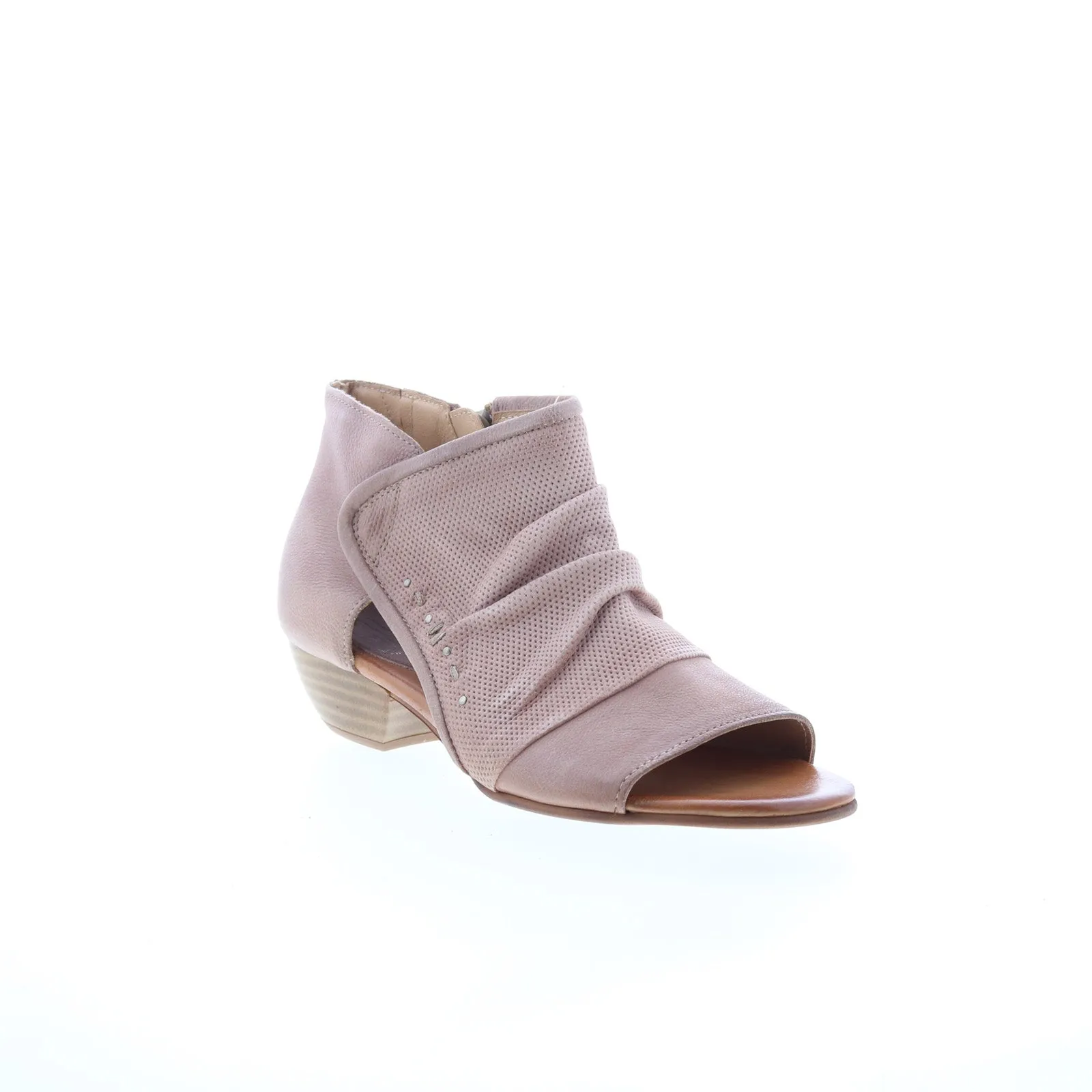 Miz Mooz Canterbury Womens Pink Leather Zipper Heeled Sandals Shoes