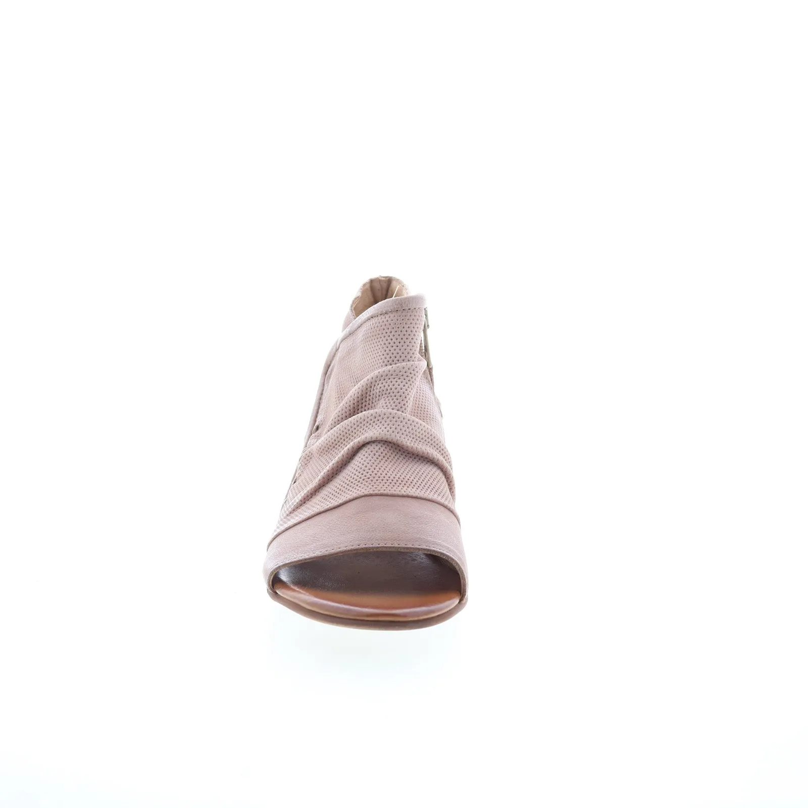 Miz Mooz Canterbury Womens Pink Leather Zipper Heeled Sandals Shoes