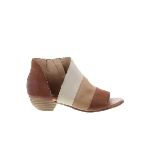 Miz Mooz Celeste Womens Brown Leather Zipper Heeled Sandals Shoes