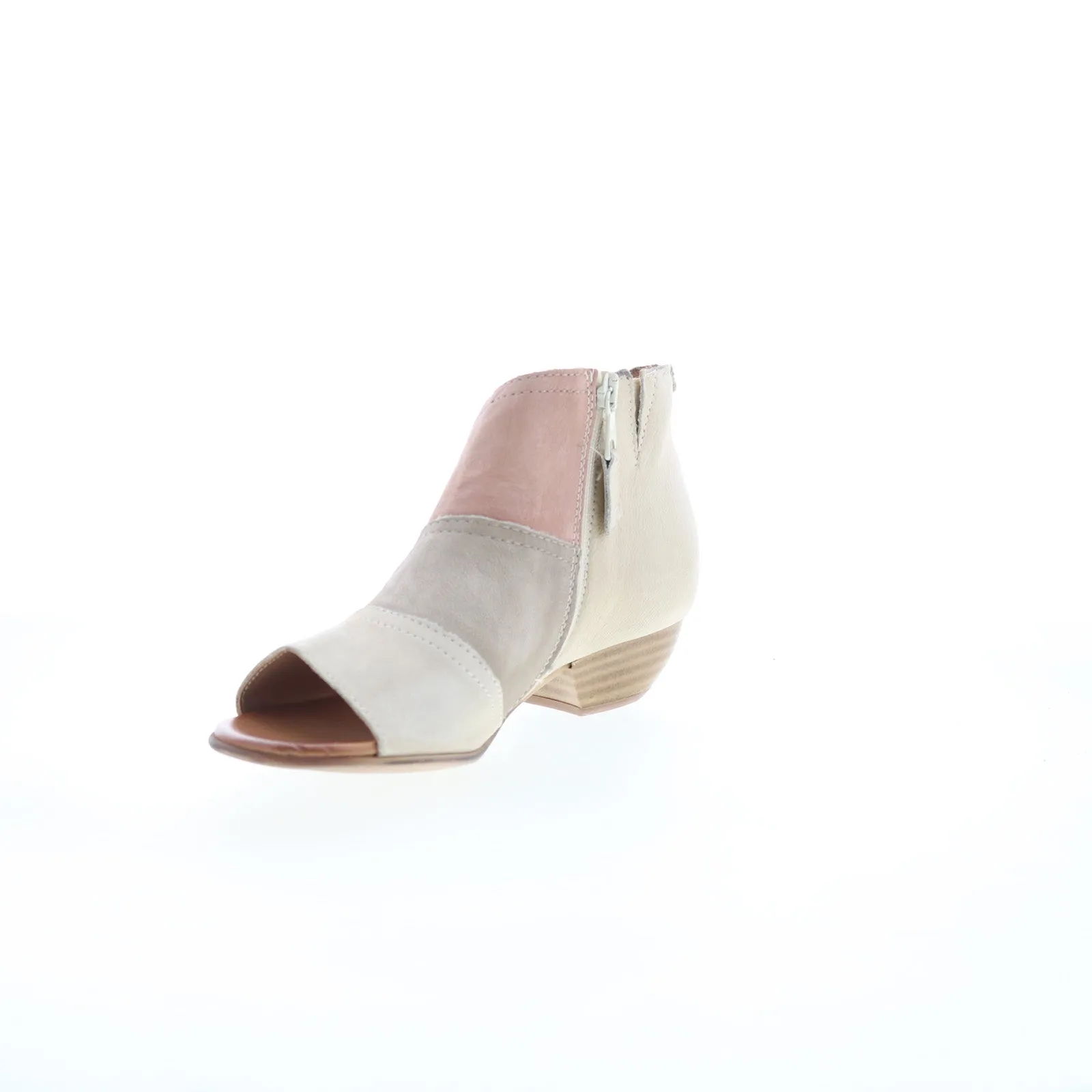 Miz Mooz Celeste Womens Gray Leather Zipper Heeled Sandals Shoes