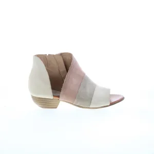 Miz Mooz Celeste Womens Gray Leather Zipper Heeled Sandals Shoes