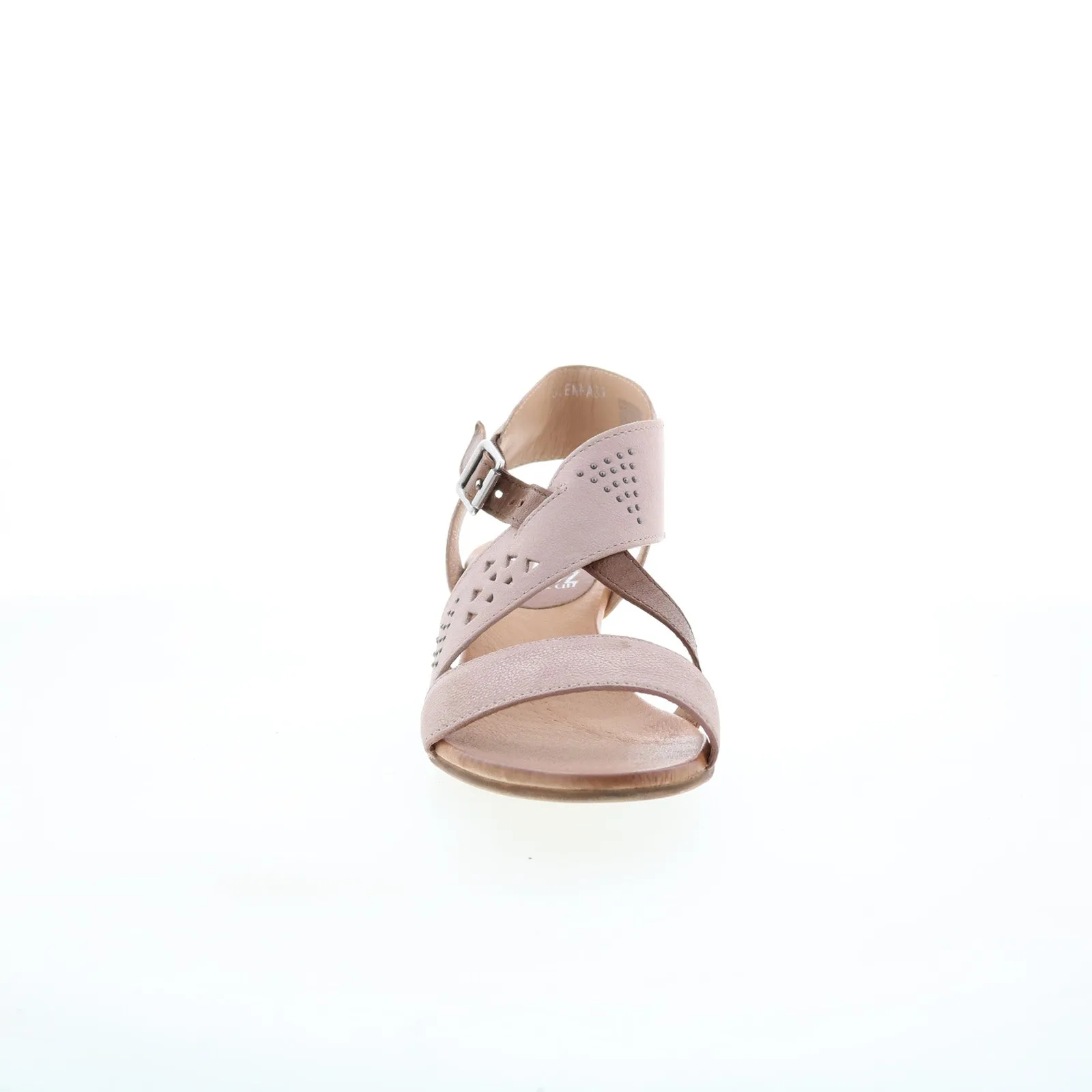 Miz Mooz Cienna Womens Beige Leather Hook & Loop Heeled Sandals Shoes