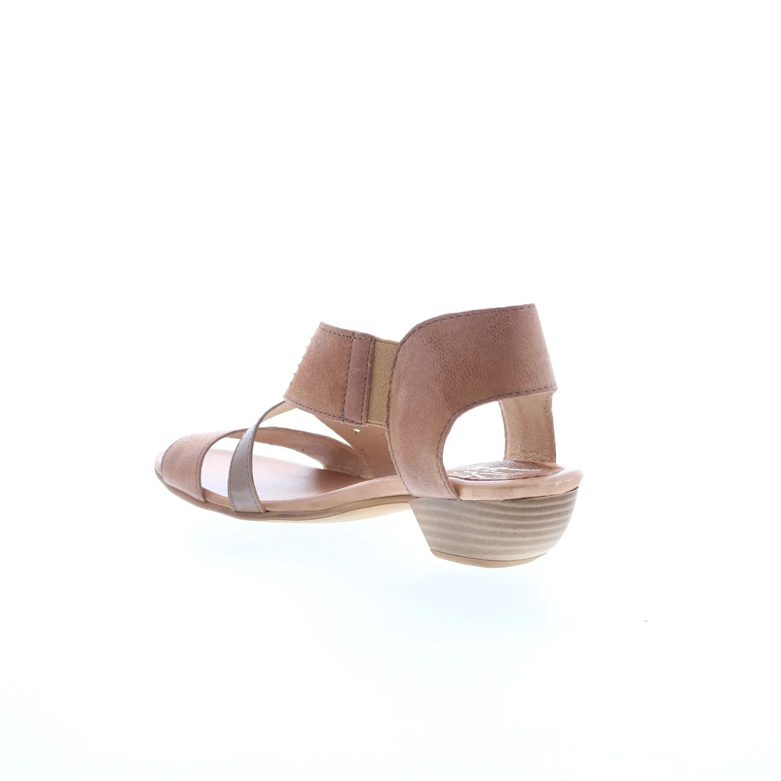 Miz Mooz Cienna Womens Brown Leather Hook & Loop Heeled Sandals Shoes