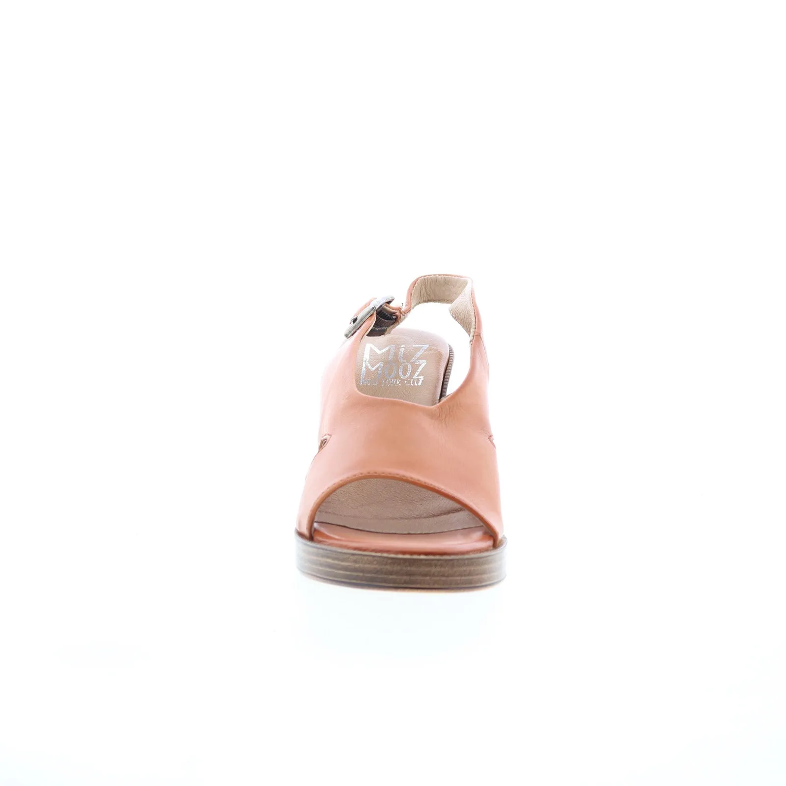 Miz Mooz Maia Womens Brown Leather Hook & Loop Heeled Sandals Shoes