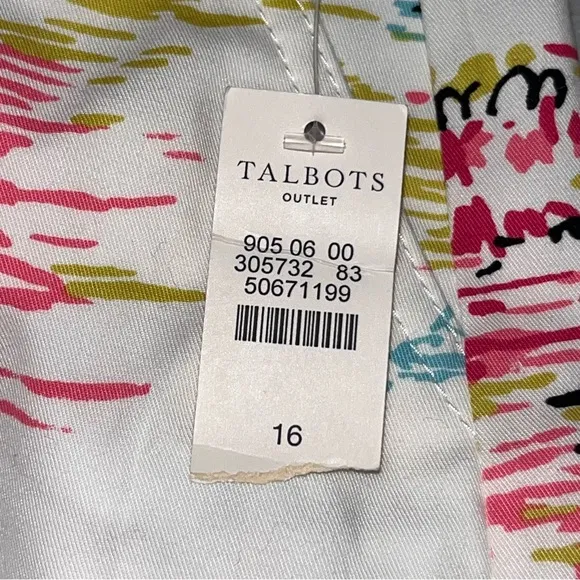 NEW Talbots White Sailboat Print A Line Skirt size 16