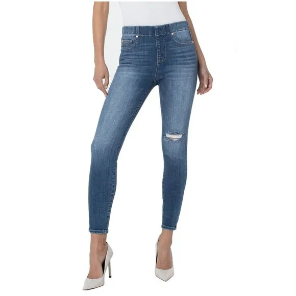NWT Liverpool Chloe Pull On Distressed Stretch Skinny Jeans in Gardendale Sz. 4