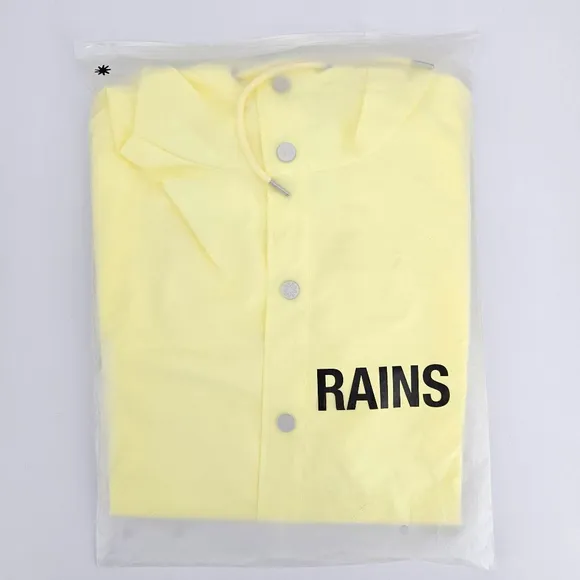 NWT RAINS Long Jacket Raincoat Yellow Straw Outerwear Streetwear Waterproof XS