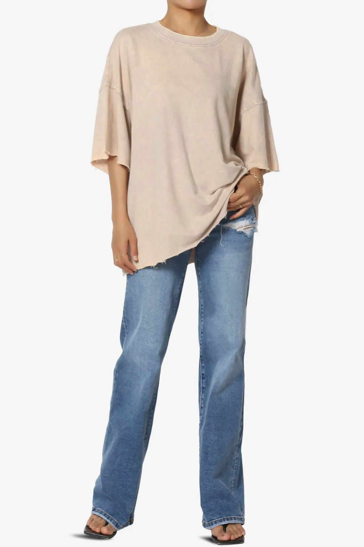Olsen Oversized Vintage Acid Wash T-Shirt