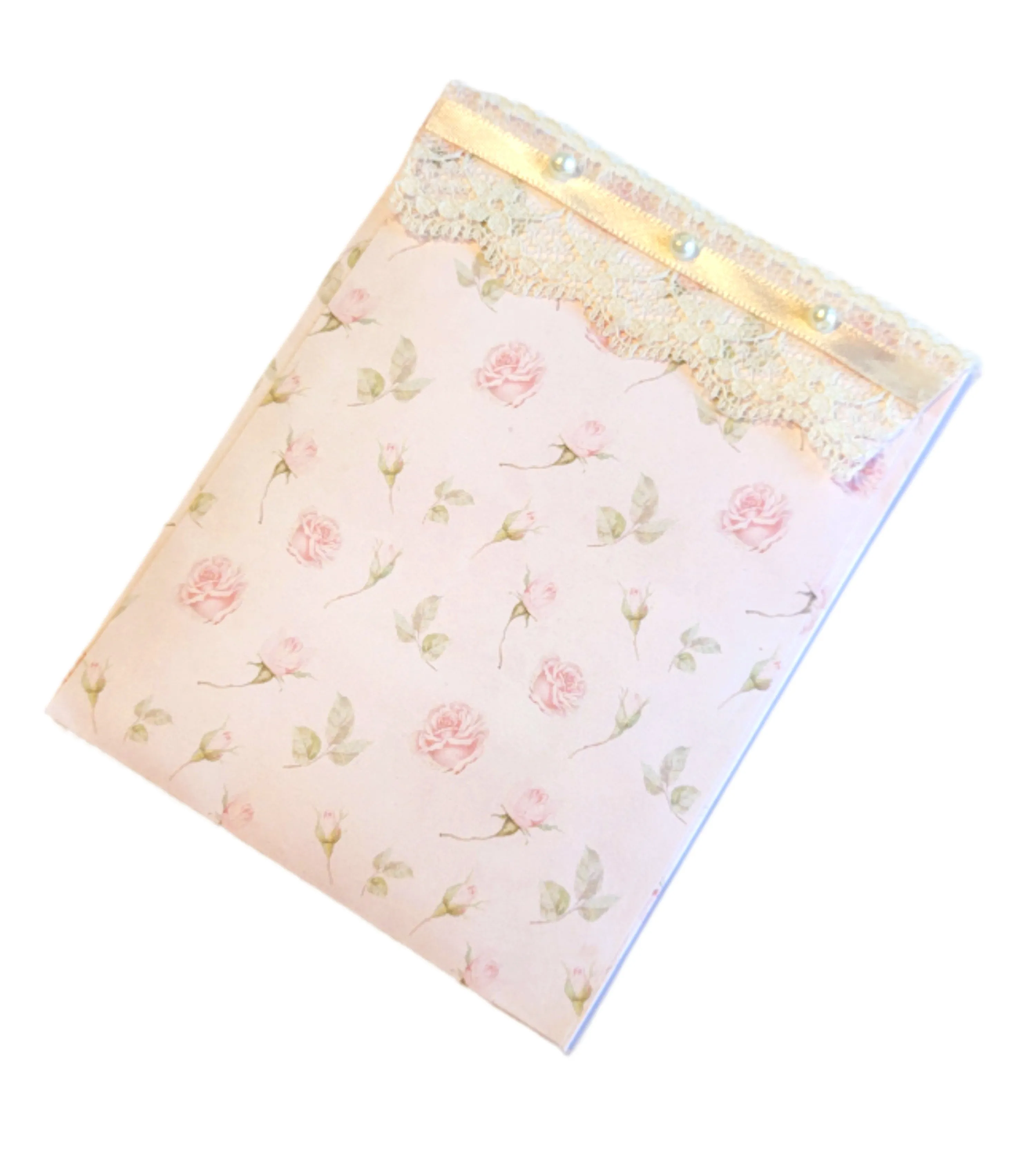 Pearls & Lace Rose Petal Scented Drawer, Closet & Car Sachets, Large Size 4" x 5", 3-Pack