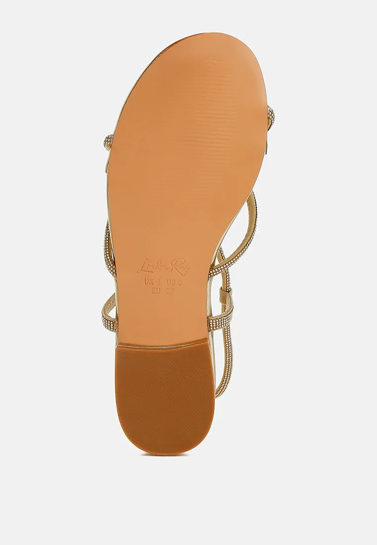 Rhinestone Embellished Lace-Up Sandals By RAG