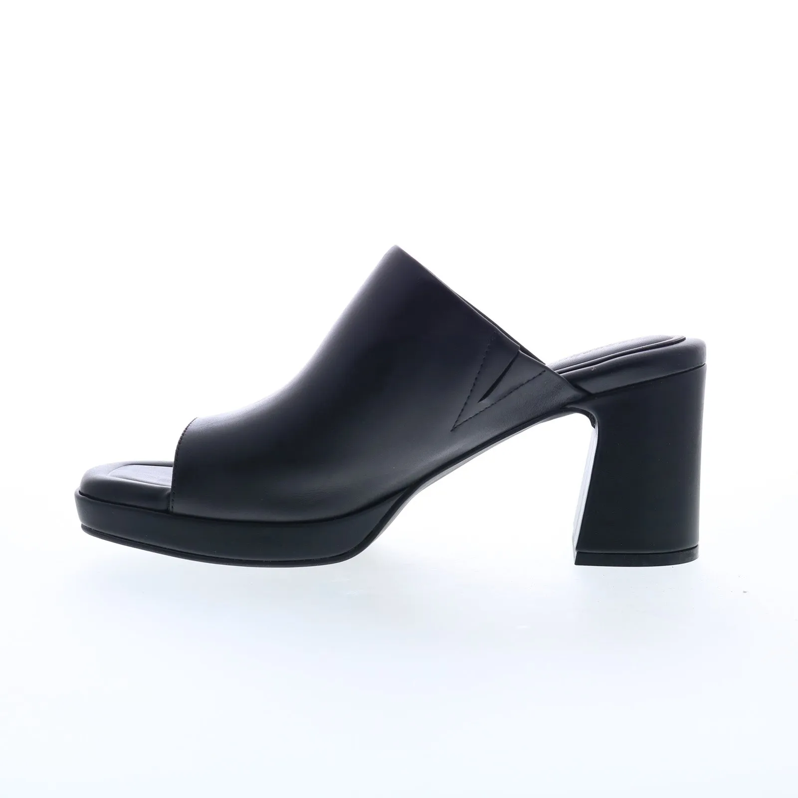 Rockport Aurielia Slide CJ4515 Womens Black Leather Heeled Sandals Shoes
