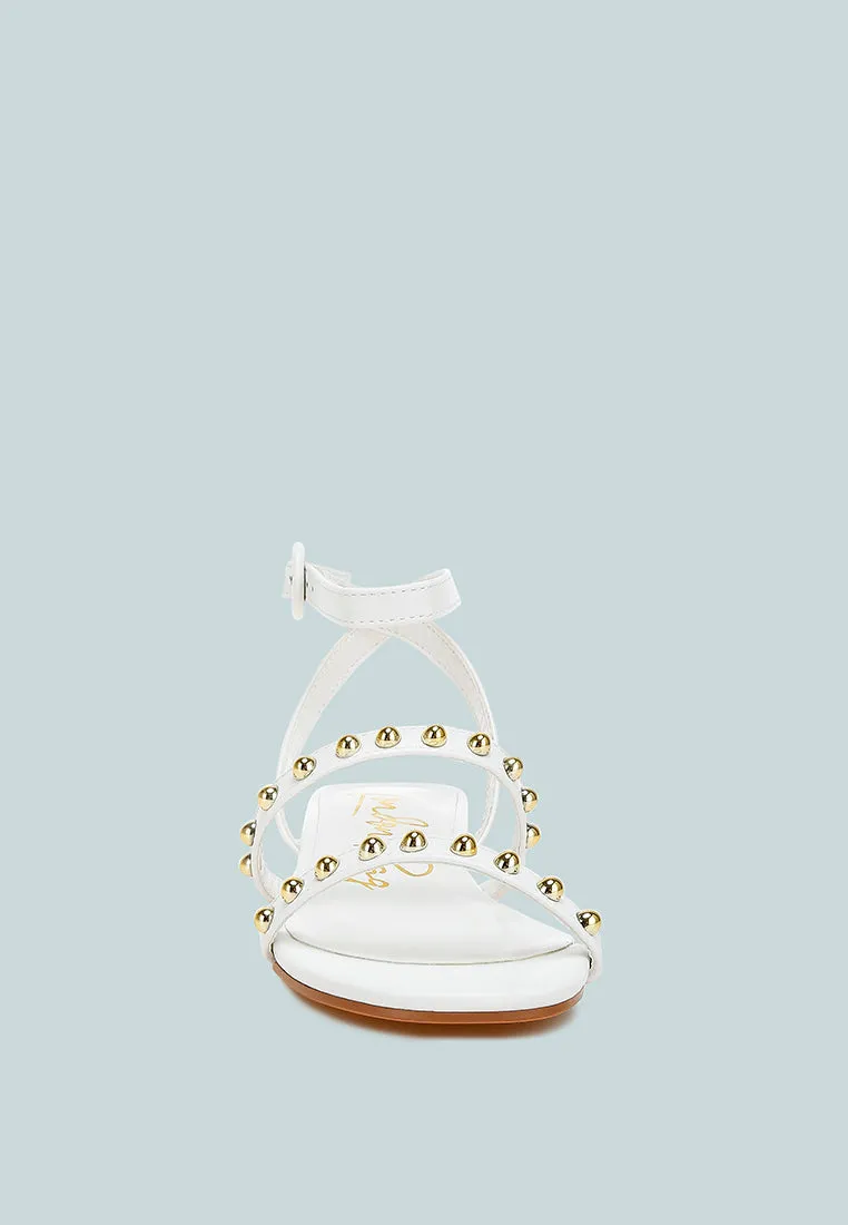Studded Ankle Strap Flat Sandals By RAG