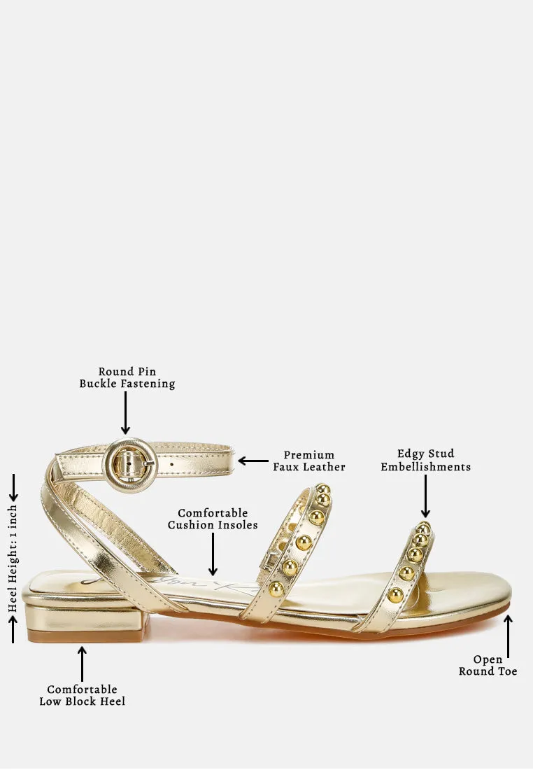 Studded Ankle Strap Flat Sandals By RAG