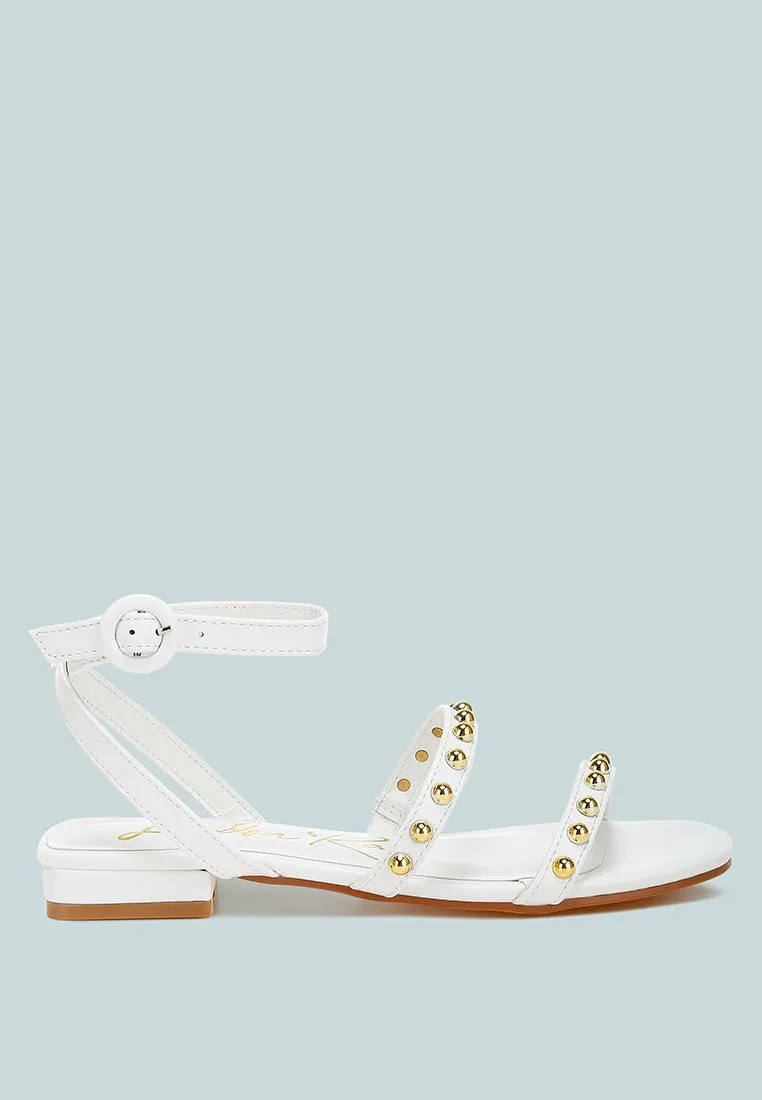 Studded Ankle Strap Flat Sandals By RAG