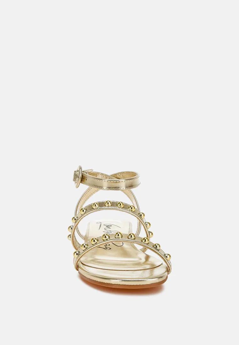 Studded Ankle Strap Flat Sandals By RAG