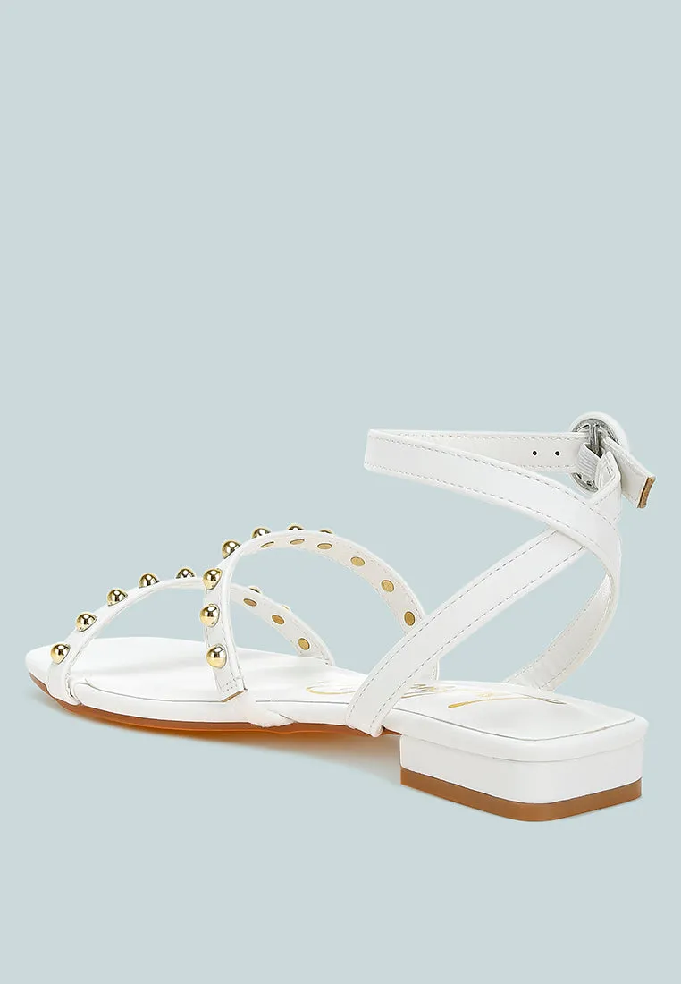 Studded Ankle Strap Flat Sandals By RAG