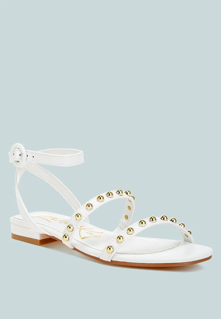 Studded Ankle Strap Flat Sandals By RAG