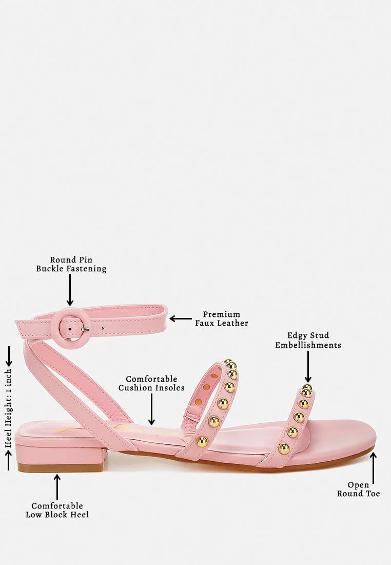Studded Ankle Strap Flat Sandals By RAG