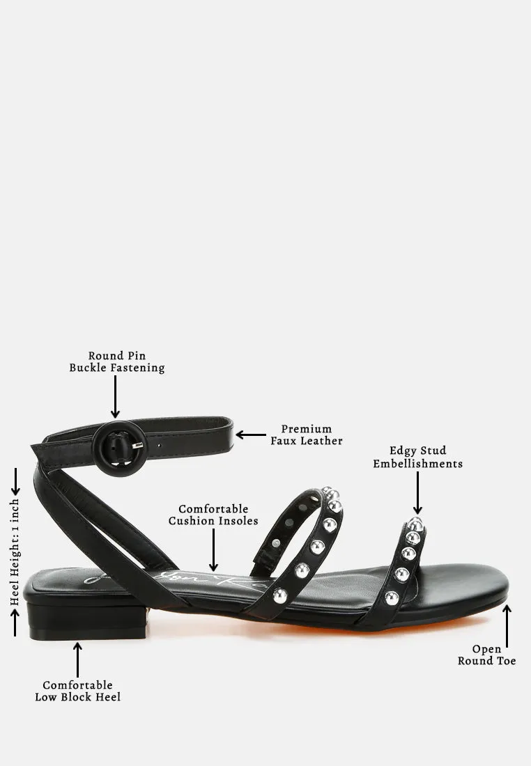 Studded Ankle Strap Flat Sandals By RAG