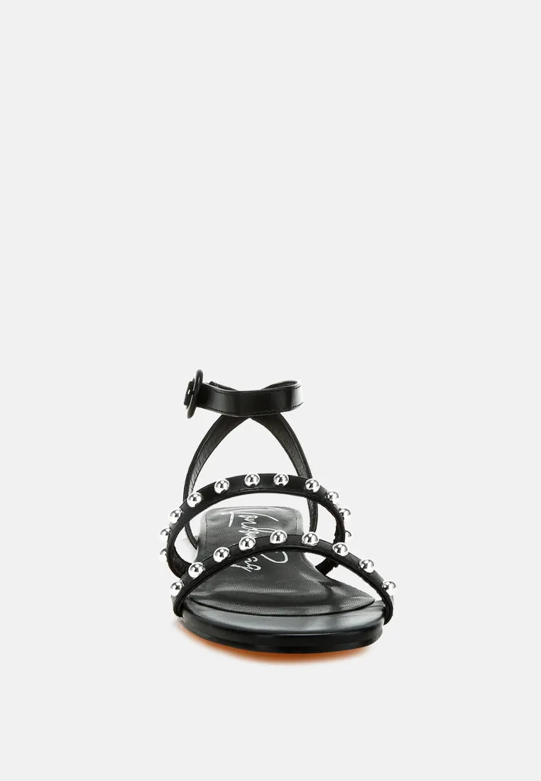 Studded Ankle Strap Flat Sandals By RAG