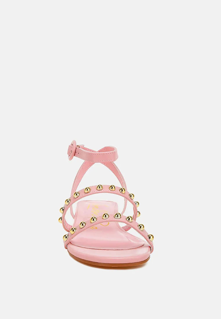 Studded Ankle Strap Flat Sandals By RAG