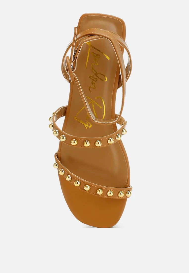 Studded Ankle Strap Flat Sandals By RAG