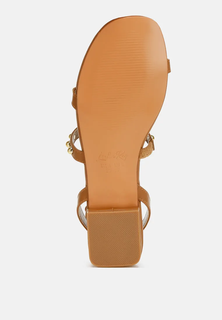 Studded Ankle Strap Flat Sandals By RAG