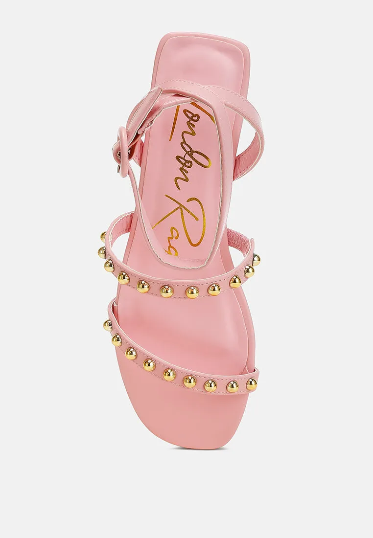 Studded Ankle Strap Flat Sandals By RAG