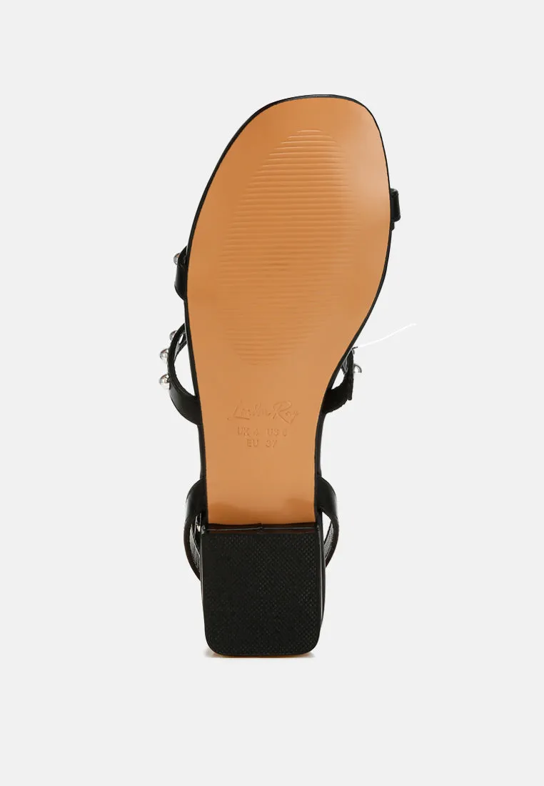 Studded Ankle Strap Flat Sandals By RAG