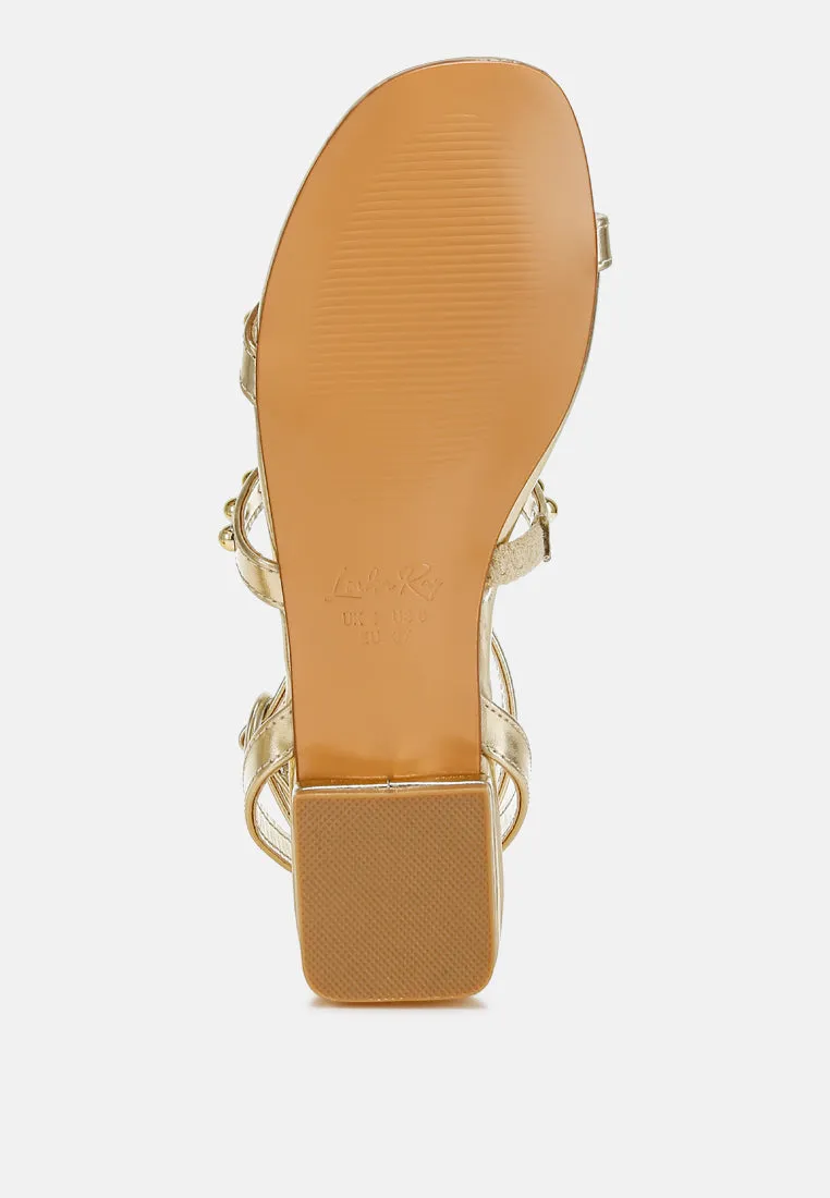 Studded Ankle Strap Flat Sandals By RAG