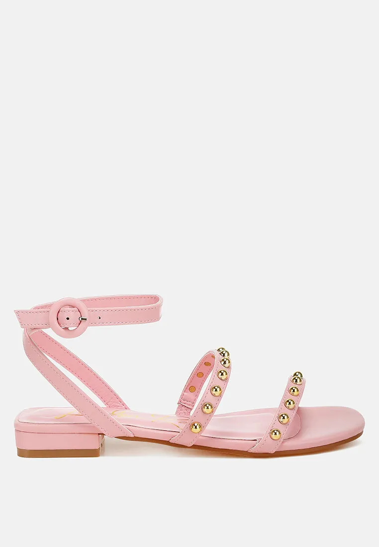 Studded Ankle Strap Flat Sandals By RAG