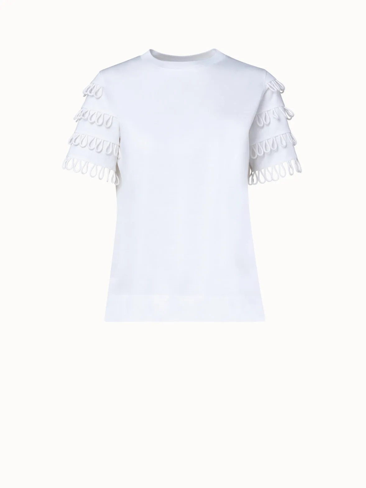 T-Shirt with Loop Intarsia Sleeves
