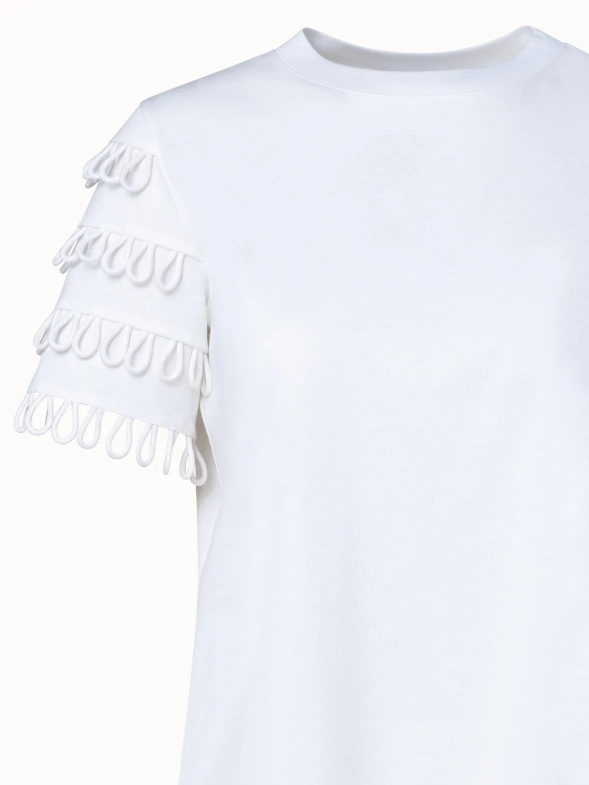 T-Shirt with Loop Intarsia Sleeves