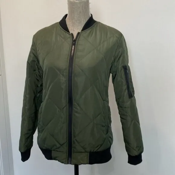 Wilfred Free Green Quilted Bomber Jacket