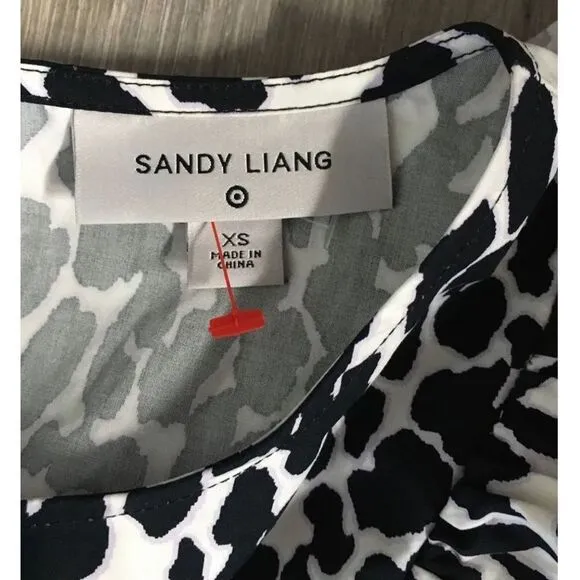 Women's Leopard Print Long Sleeve Dress - Sandy Liang xTarget White/Black XS